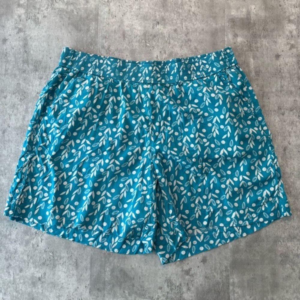 Blue Floral Summer Shorts Vacation Beach Bohemian Shorts Plus Size